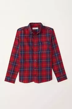 Клетчатая рубашка с длинными рукавами Abercrombie & Fitch, красный