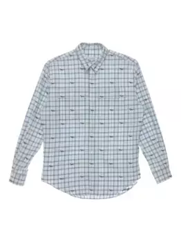 Клетчатая рубашка с длинными рукавами Maison Kitsun, синий