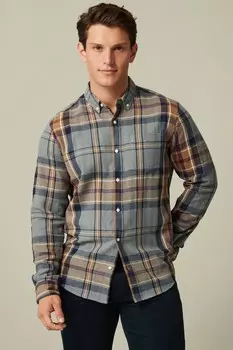 Клетчатая рубашка с длинными рукавами Next, серый