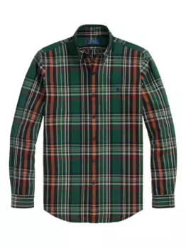 Клетчатая рубашка с длинными рукавами POLO RALPH LAUREN, зеленый