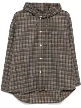 Клетчатая рубашка с капюшоном DUNST, зеленый