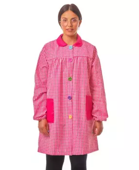 Клетчатая рубашка с карманами Klottz, фуксия