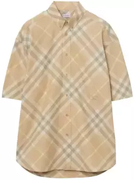 Клетчатая рубашка с короткими рукавами BURBERRY, нейтральный