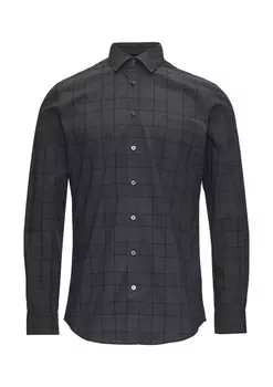 Клетчатая рубашка s.Oliver BLACK LABEL Regular fit Button Up Shirt, графитовый