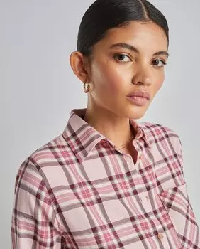 Клетчатая рубашка с подходящей резинкой для волос для женщин Easy Wear, мультиколор