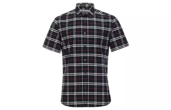 Клетчатая рубашка S/S Navy Burberry, темно-синий