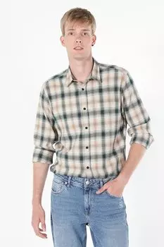 Клетчатая рубашка с воротником Colin'S, хаки