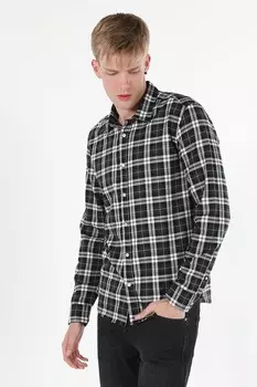 Клетчатая рубашка с воротником на пуговицах Colin'S, черный