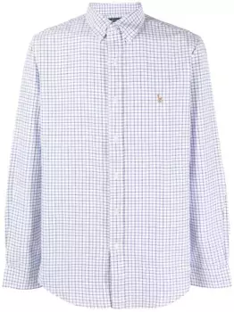 Клетчатая рубашка с вышитым логотипом POLO RALPH LAUREN, белый