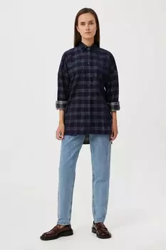 Клетчатая рубашка с заниженными рукавами Finn Flare, синий
