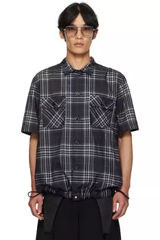 Клетчатая рубашка Sacai, черный