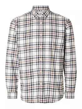 Клетчатая рубашка SELECTED HOMME Regular fit Button Up Shirt Regowen, кремовый