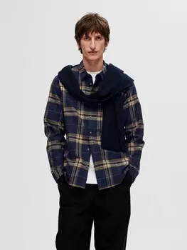 Клетчатая рубашка SELECTED HOMME Slim fit Button Up Shirt SLHOwen, синий