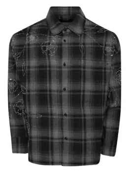 Клетчатая рубашка со стразами Nahmias, черный