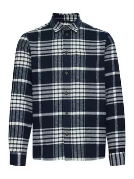 Клетчатая рубашка !Solid Regular fit Button Up Shirt Nab, ночной синий