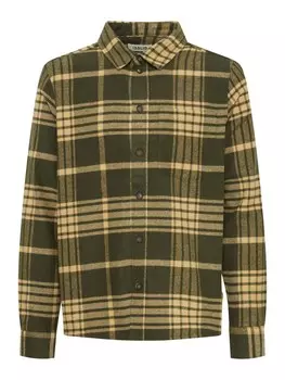 Клетчатая рубашка !Solid Regular fit Button Up Shirt Nab, оливковый