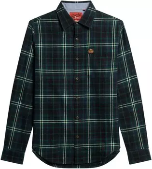 Клетчатая рубашка Superdry Comfort fit Button Up Shirt, темно-зеленый