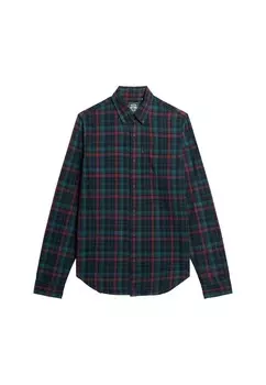Клетчатая рубашка Superdry Regular fit Button Up Shirt, цвет green/red/black
