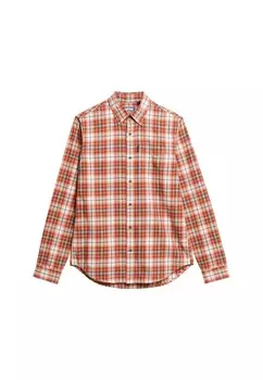 Клетчатая рубашка Superdry Regular fit Button Up Shirt, цвет rusty red