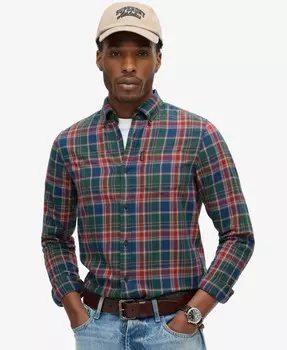 Клетчатая рубашка Superdry Regular fit Button Up Shirt, разноцветный