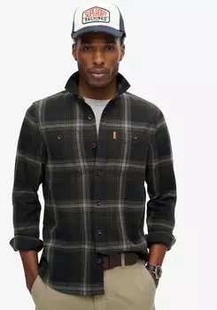 Клетчатая рубашка Superdry Regular fit Button Up Shirt, зеленый
