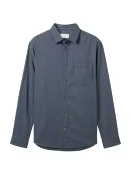 Клетчатая рубашка TOM TAILOR Regular fit Button Up Shirt, темно-синий