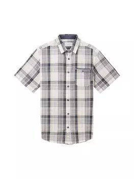 Клетчатая рубашка TOM TAILOR Regular fit Button Up Shirt, белый