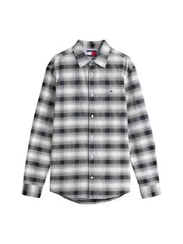Клетчатая рубашка Tommy Jeans Regular fit Button Up Shirt, черный