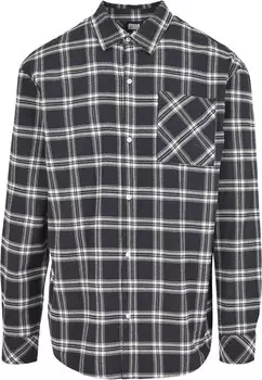 Клетчатая рубашка Urban Classics Regular fit Button Up Shirt, черный