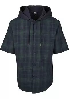 Клетчатая рубашка Urban Classics Regular fit Button Up Shirt, темно-синий