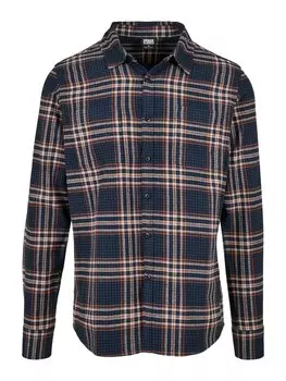 Клетчатая рубашка Urban Classics Regular fit Button Up Shirt, темно-синий