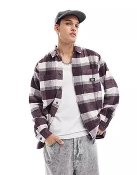 Клетчатая рубашка в бежево-сливовом цвете Dickies