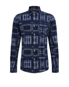Клетчатая рубашка WE Fashion Regular fit Button Up Shirt, темно-синий
