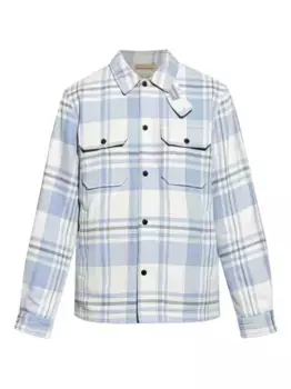 Клетчатая шерстяная куртка WOOLRICH, синий