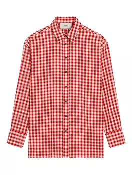Клетчатая шерстяная рубашка AMI Paris, красный