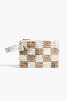 Клетчатая сумка Bolsa, связанная крючком. Catarina Mina, песочный