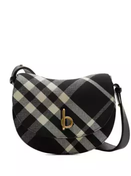 Клетчатая сумка через плечо Rocking Horse BURBERRY, черный