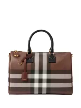 Клетчатая сумка среднего размера BURBERRY, коричневый