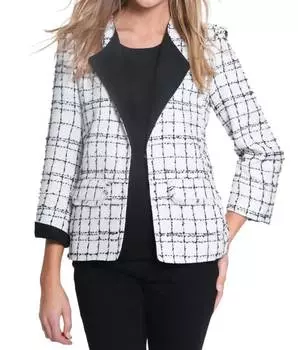 Клетчатая тканая куртка с отделкой из искусственной замши в цвете Snow Multiples