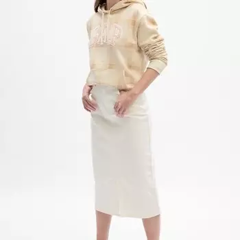 Клетчатая толстовка с капюшоном и вышитым логотипом Gap, бежевый