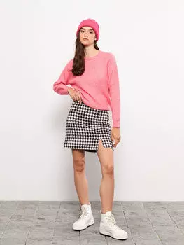 Клетчатая твидовая Женская юбка-труба LCW Casual