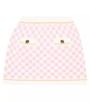 Клетчатая юбка Medusa из шерсти Versace, разноцветный