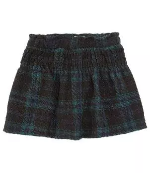 Клетчатая юбка с присборенной талией GB Little Girls 2T-6X, зеленый