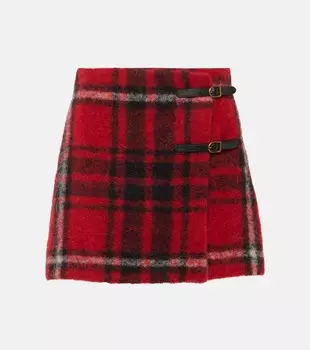 Клетчатая юбка с запахом Polo Ralph Lauren, красный