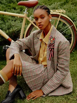 Клетчатая Женская плиссированная юбка LCW Casual