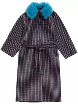 Клетчатое пальто Bimba y Lola, синий