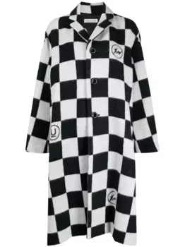 Клетчатое пальто на пуговицах Undercover, черный