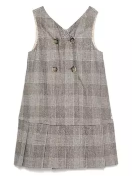 Клетчатое платье Emporio Armani Kids, нейтральный цвет