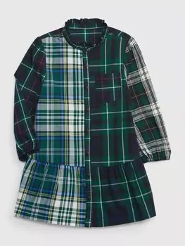 Клетчатое платье Gap, зеленый