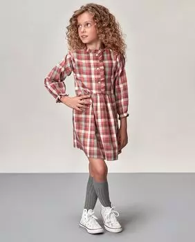 Клетчатое платье Gocco, розовый